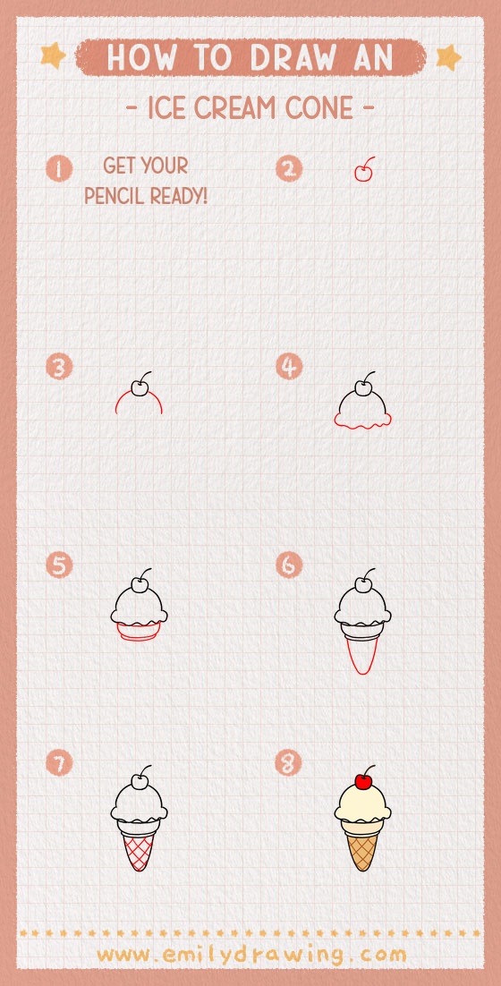 how to draw an ice cream cone pinterest pin